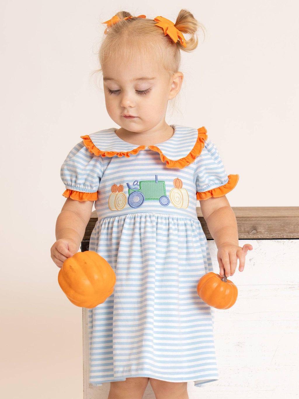 Pumpkin Harvest Ride Embroidered Dress