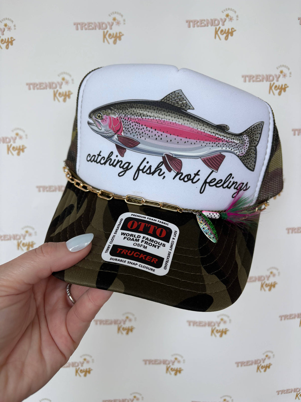 Catching Fish, Not Feelings Trucker Hat