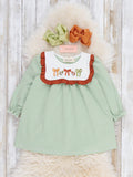 Sweet Bow Embroidered Ruffle Dress