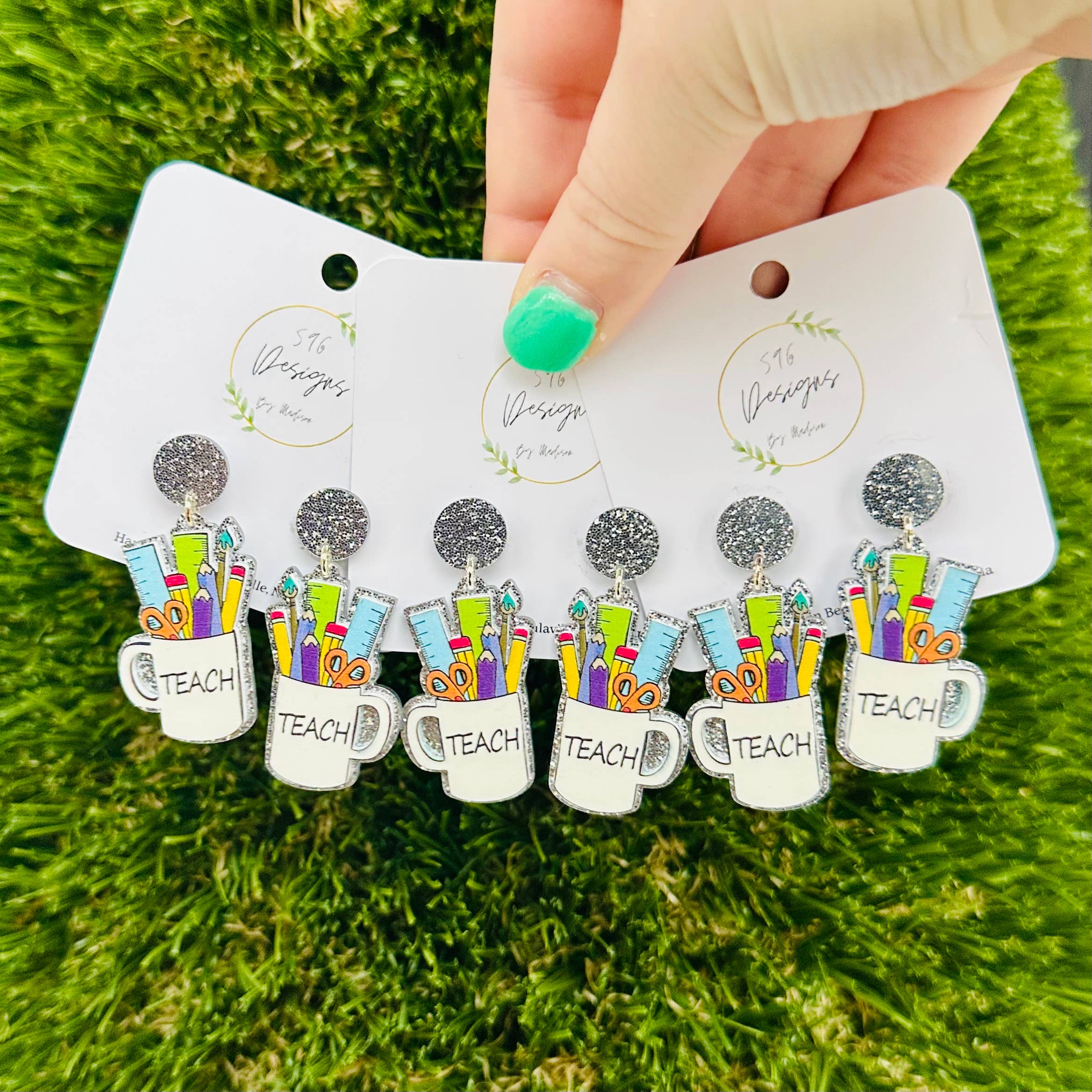 Teach Mug Statement Earrings