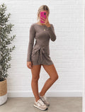 Long Sleeve Tie Athletic Dress