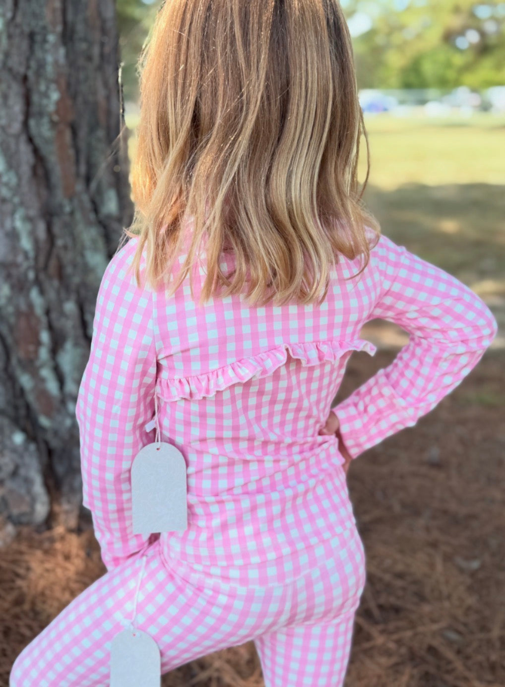 Pink Gingham Athletic Set