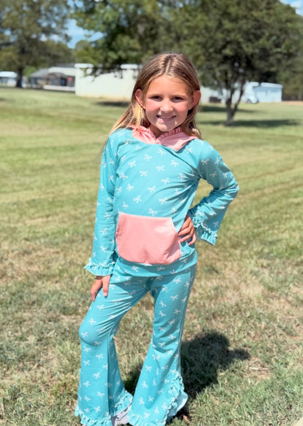 Pink and Blue Bow Set