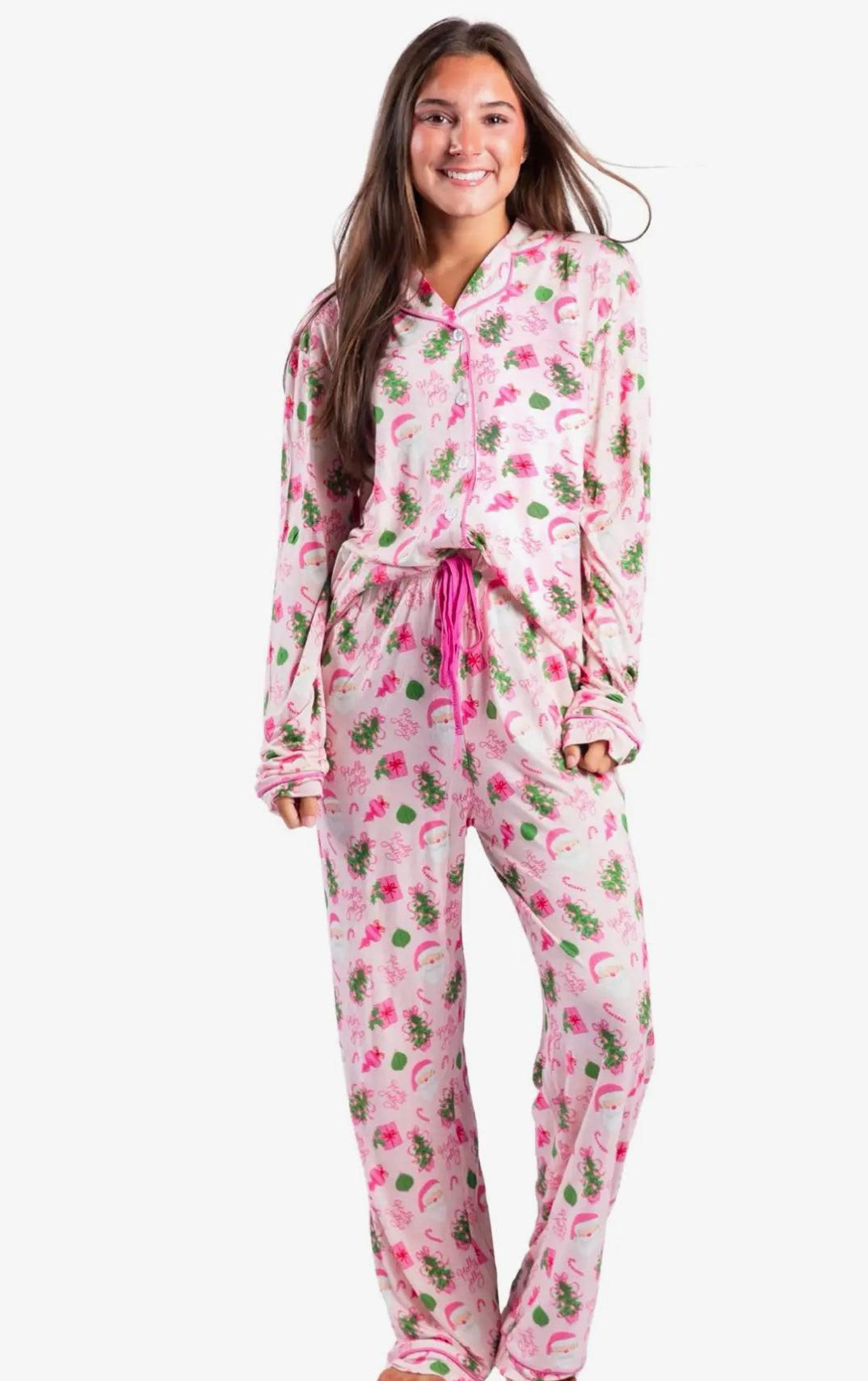 PREORDER Pretty in Pinkmas Bamboo Pajama Pant Set