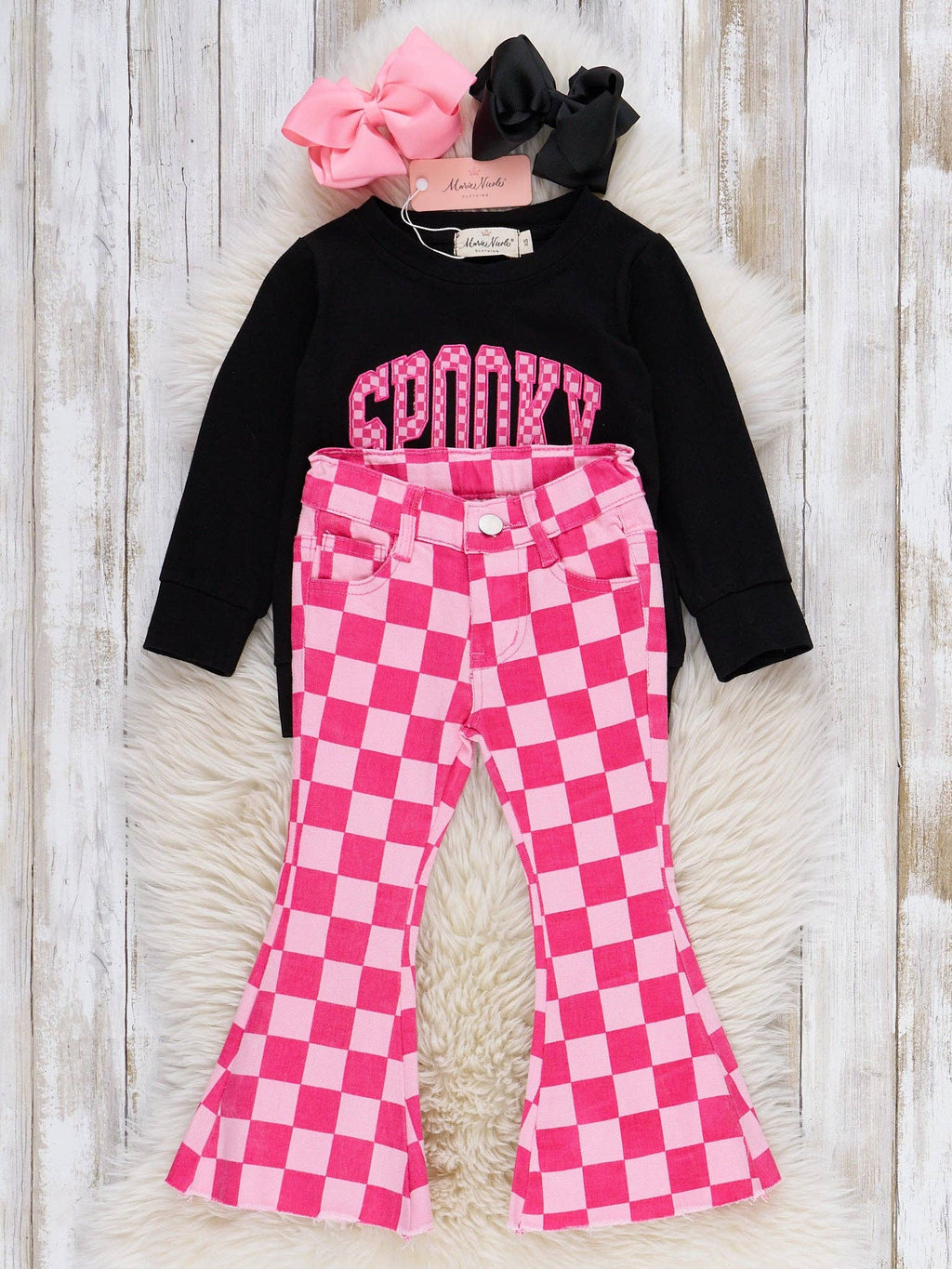 Spooky Games Embroidered Denim Bell Bottom Outfit