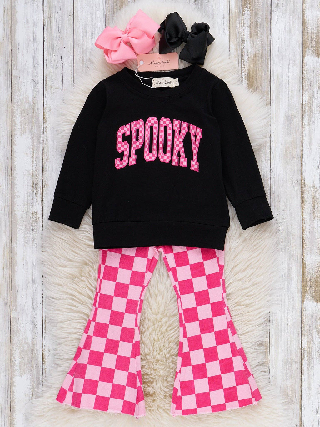 Spooky Games Embroidered Denim Bell Bottom Outfit