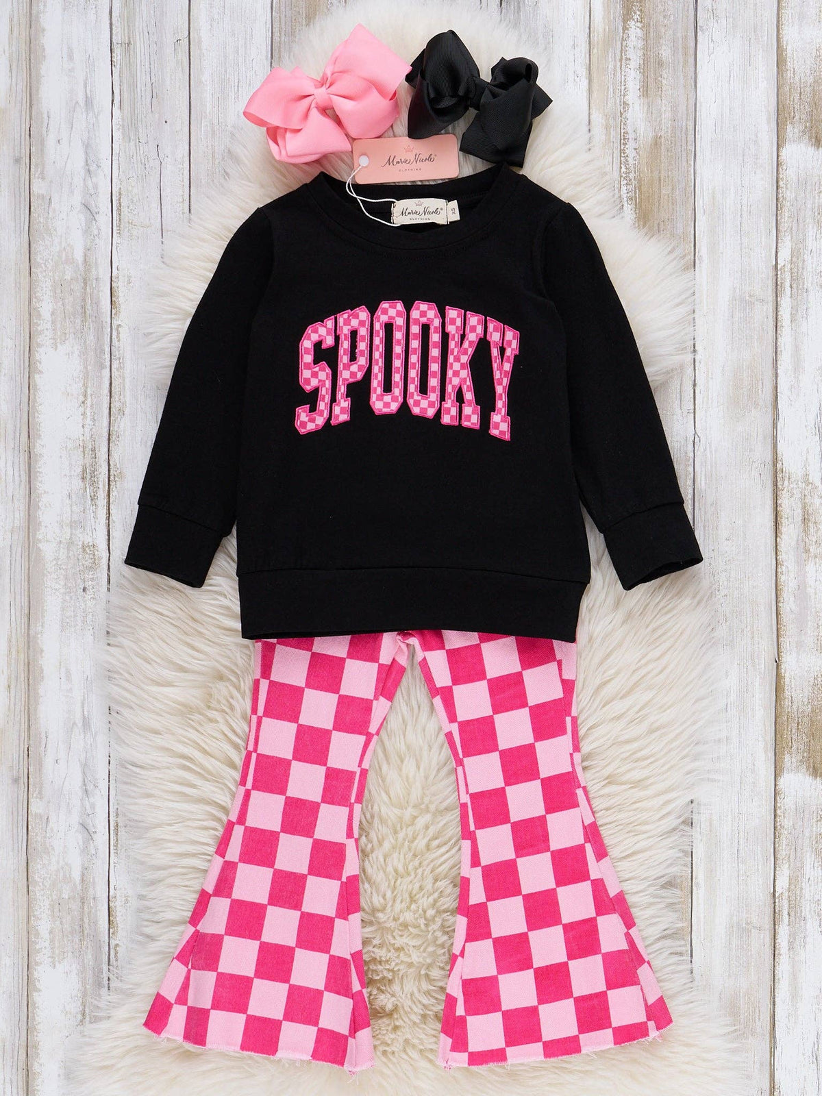 Spooky Games Embroidered Denim Bell Bottom Outfit