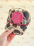 Never Stop Loving Jesus Trucker Hat