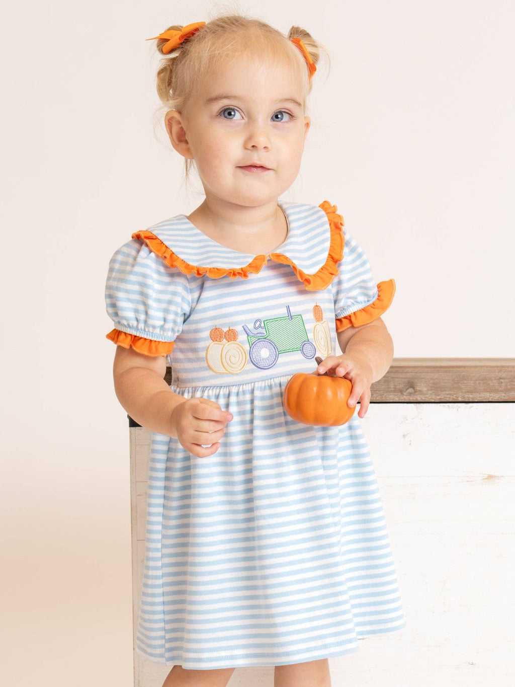 Pumpkin Harvest Ride Embroidered Dress